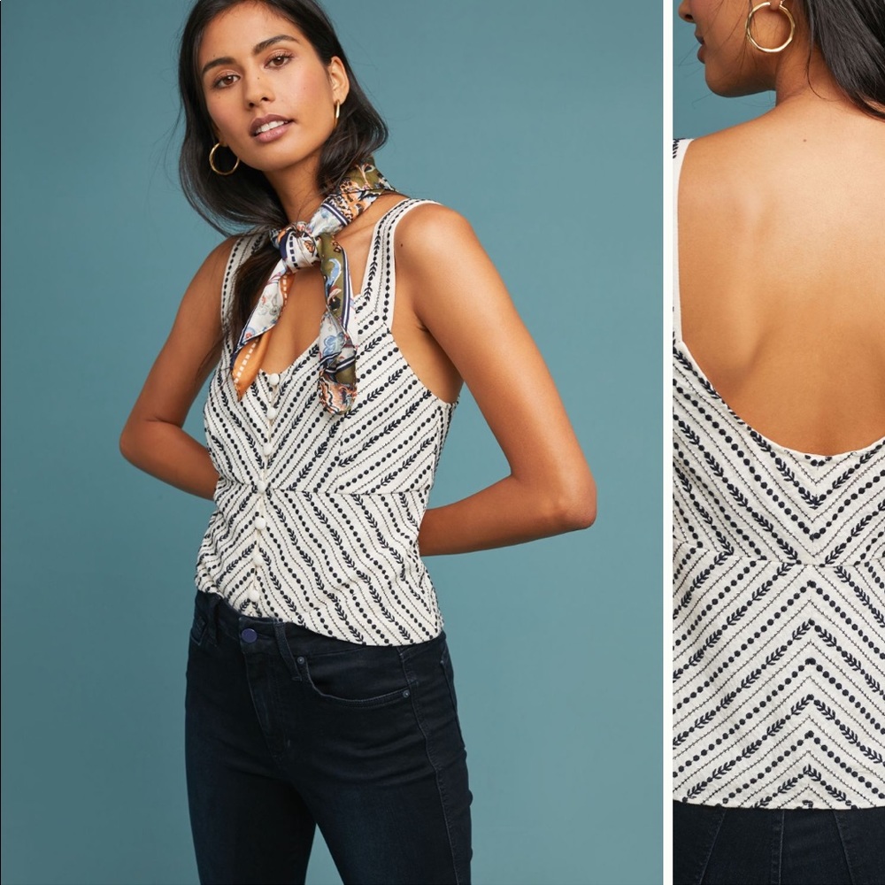 NWT Anthropologie embroidered Sylvia tank